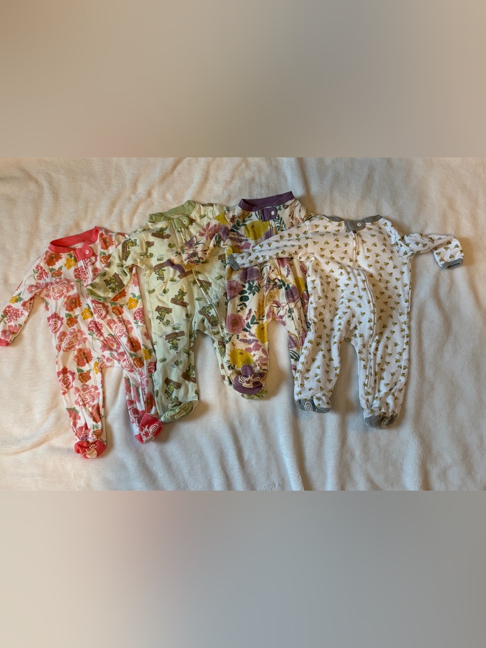 Four Burt’s Bee Baby Sleepers